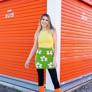 Yellow (mustard) Stretchy Crop Top